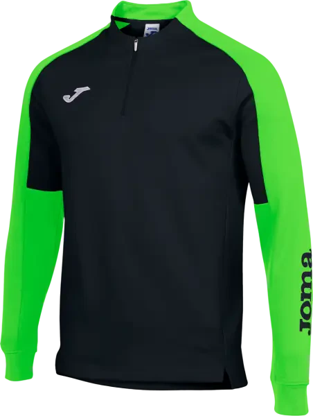 Joma Eco Championship 1/4 Zip Sweatshirt - Black / Fluor Green
