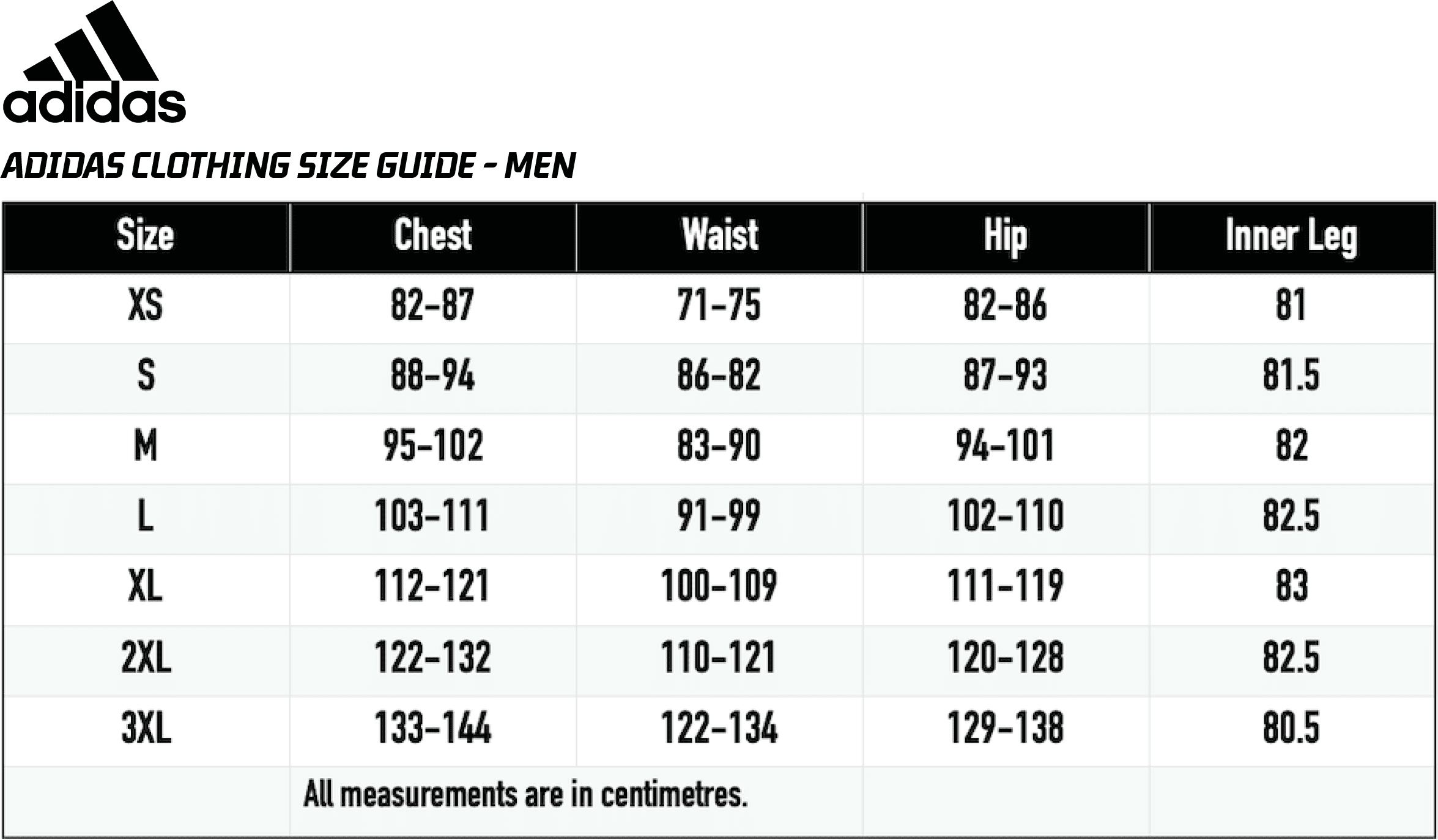 Size Guides - Total Gymnastics Direct