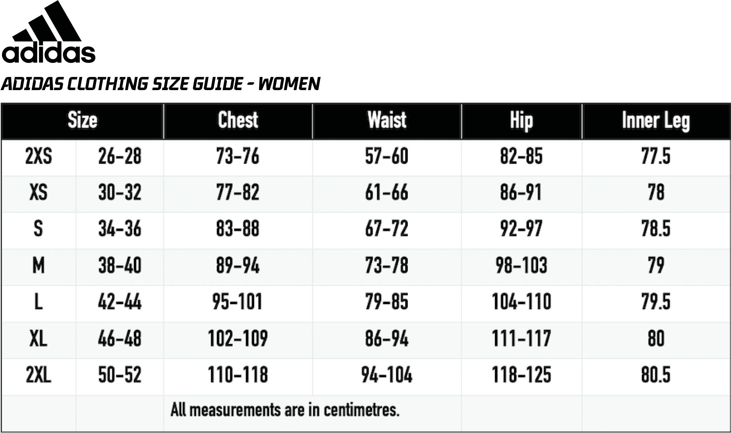 Size Guides - Total Gymnastics Direct