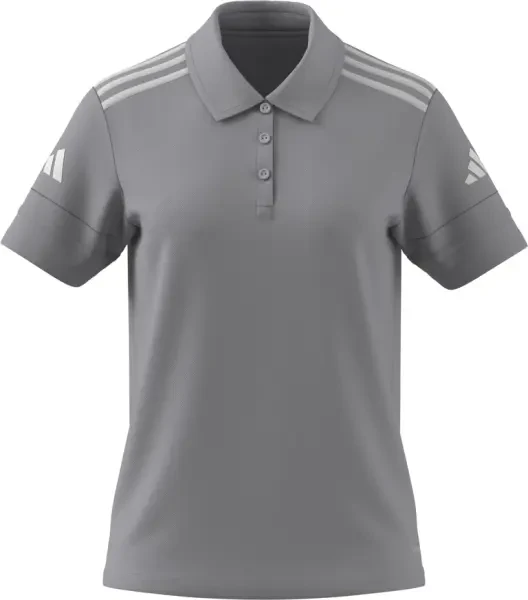 Adidas Women's Squadra Cotton Polo Shirt Team Light Grey White