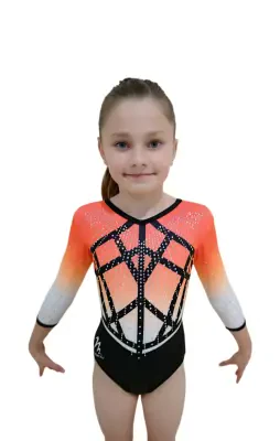 Milano Antheia 3/4 Sleeve Leotard - Orange