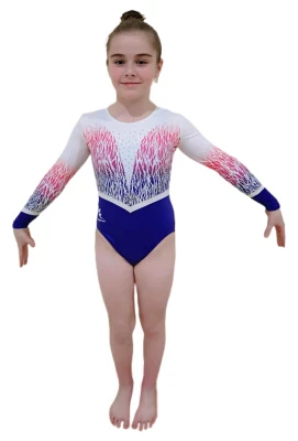 Milano Infuse L/S Leotard - Red / Blue